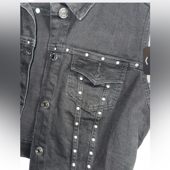 Torrid Black Denim Vest studded size 2 - Picture 2 of 3
